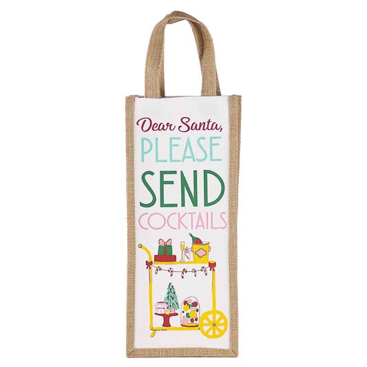 “Dear Santa, Please Send Cocktails” Wine Bag