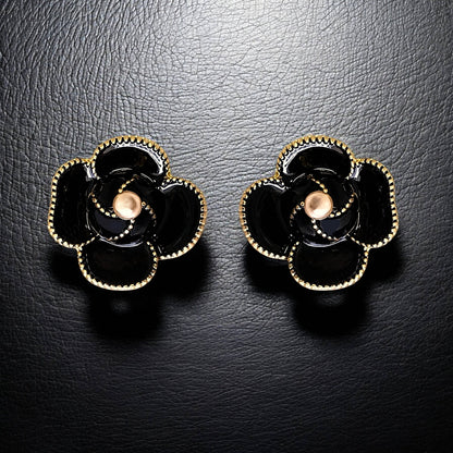 Black Flower Earrings