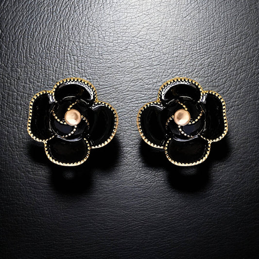 Black Flower Earrings
