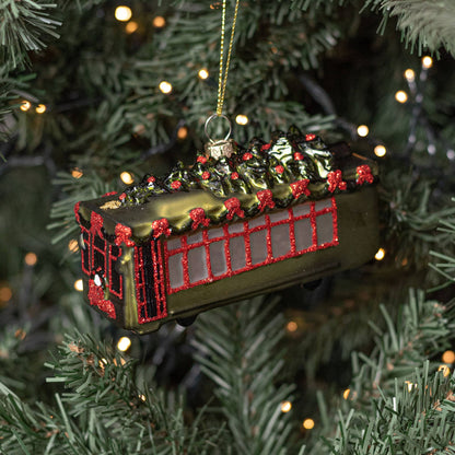 Handblown Glass Streetcar Ornament