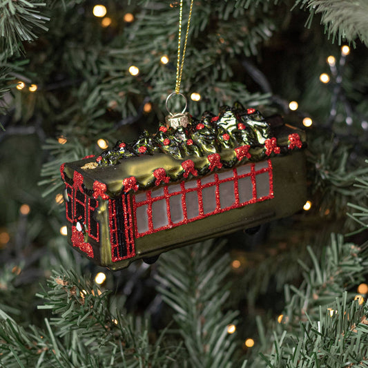 Handblown Glass Streetcar Ornament