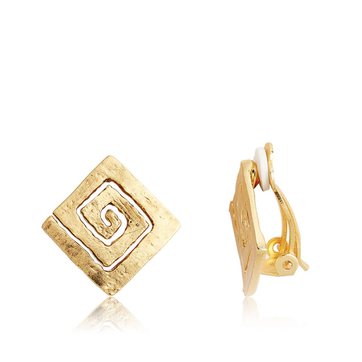 Square Spiral Clip-On Earrings