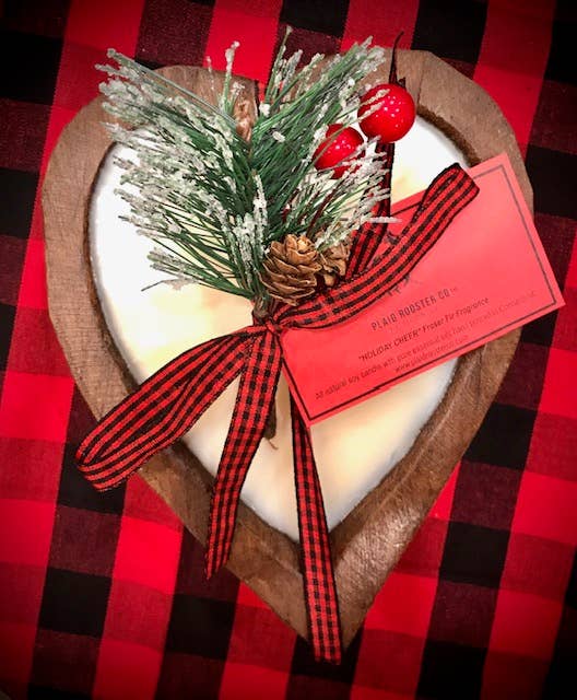 Holiday Heart Dough Bowl Candle