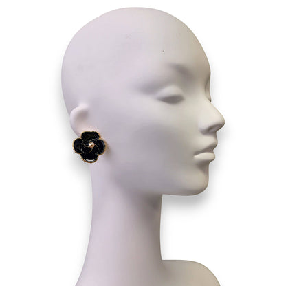 Black Flower Earrings