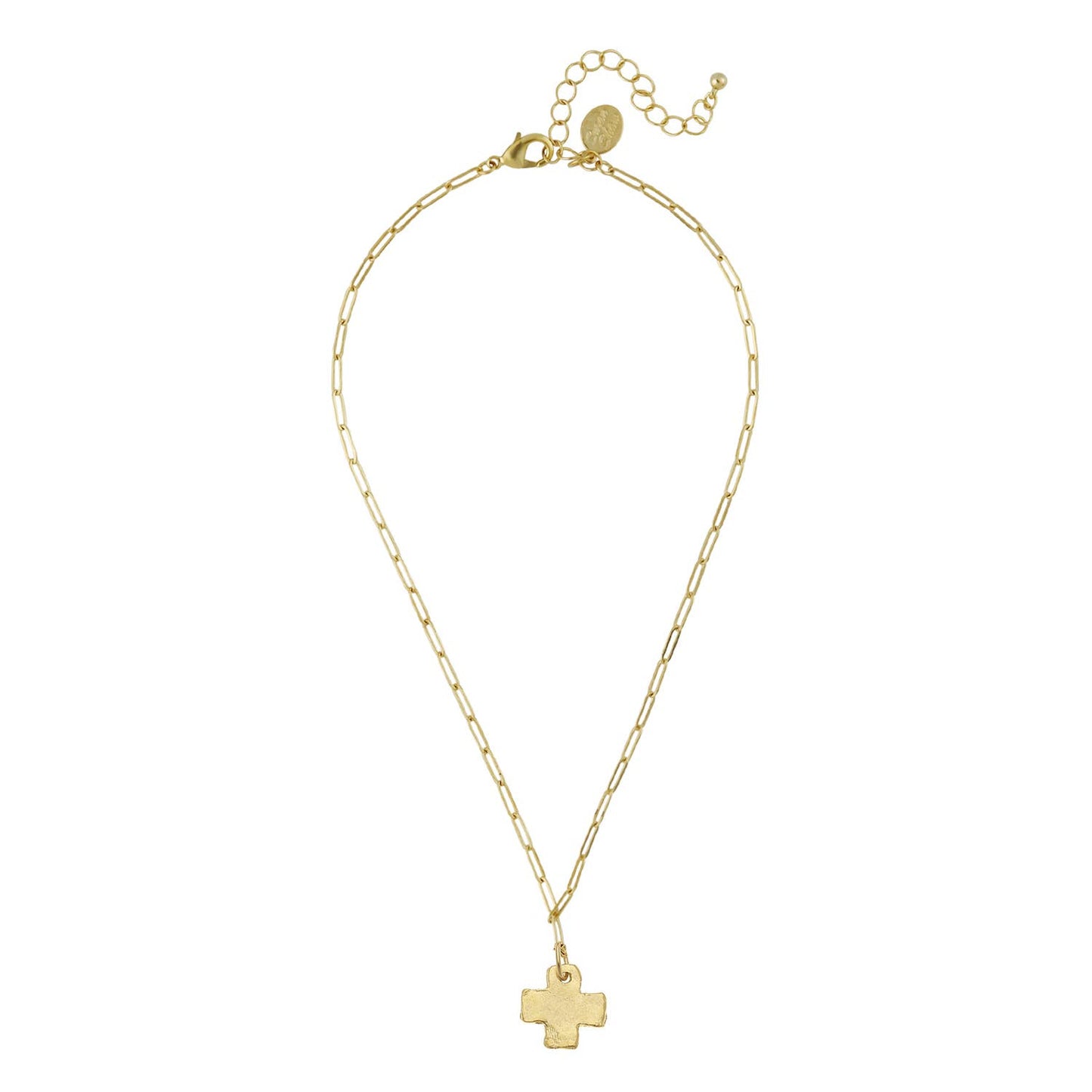 Gold Cross Paperclip Necklace