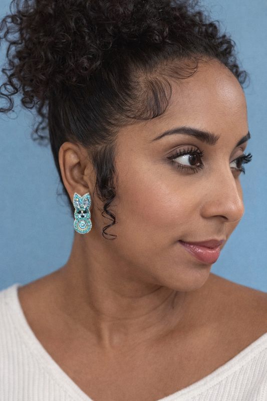 Blue Peep Stud Earrings