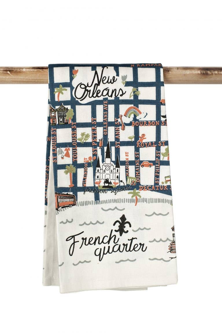 French Quarter Map Kitchen Towel