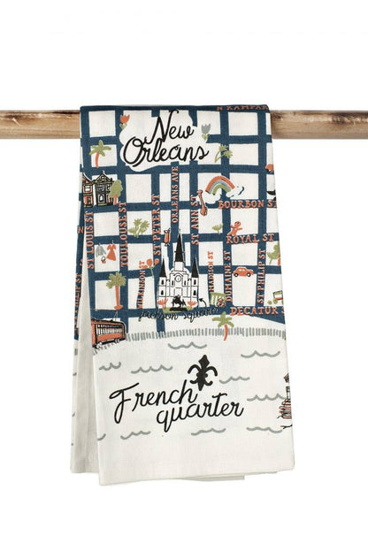 French Quarter Map Kitchen Towel