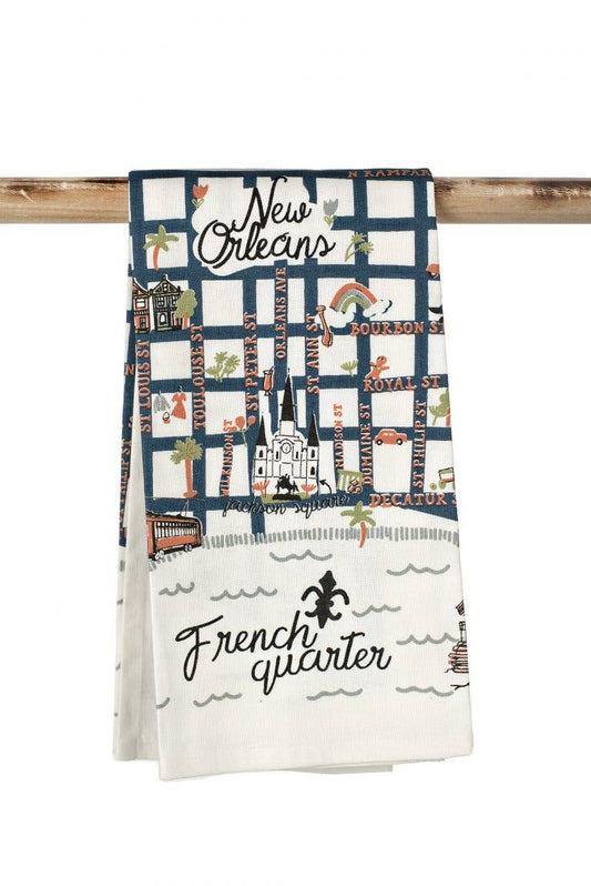 French Quarter Map Kitchen Towel
