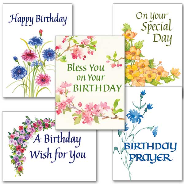 Happy Birthday Watercolors Collection Cards