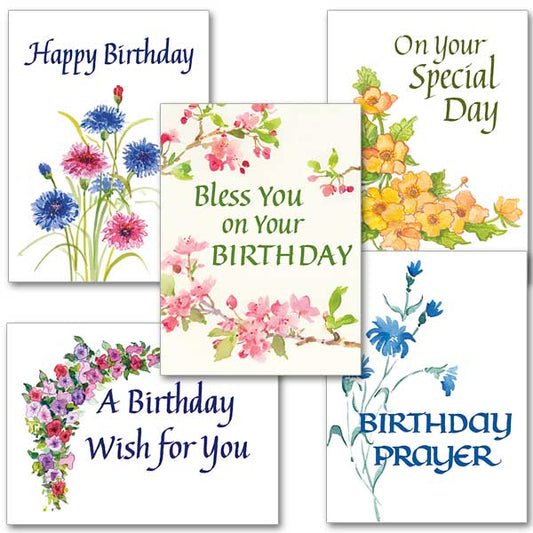 Happy Birthday Watercolors Collection Cards