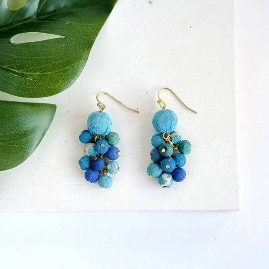 Azure Dangle Cluster Earrings