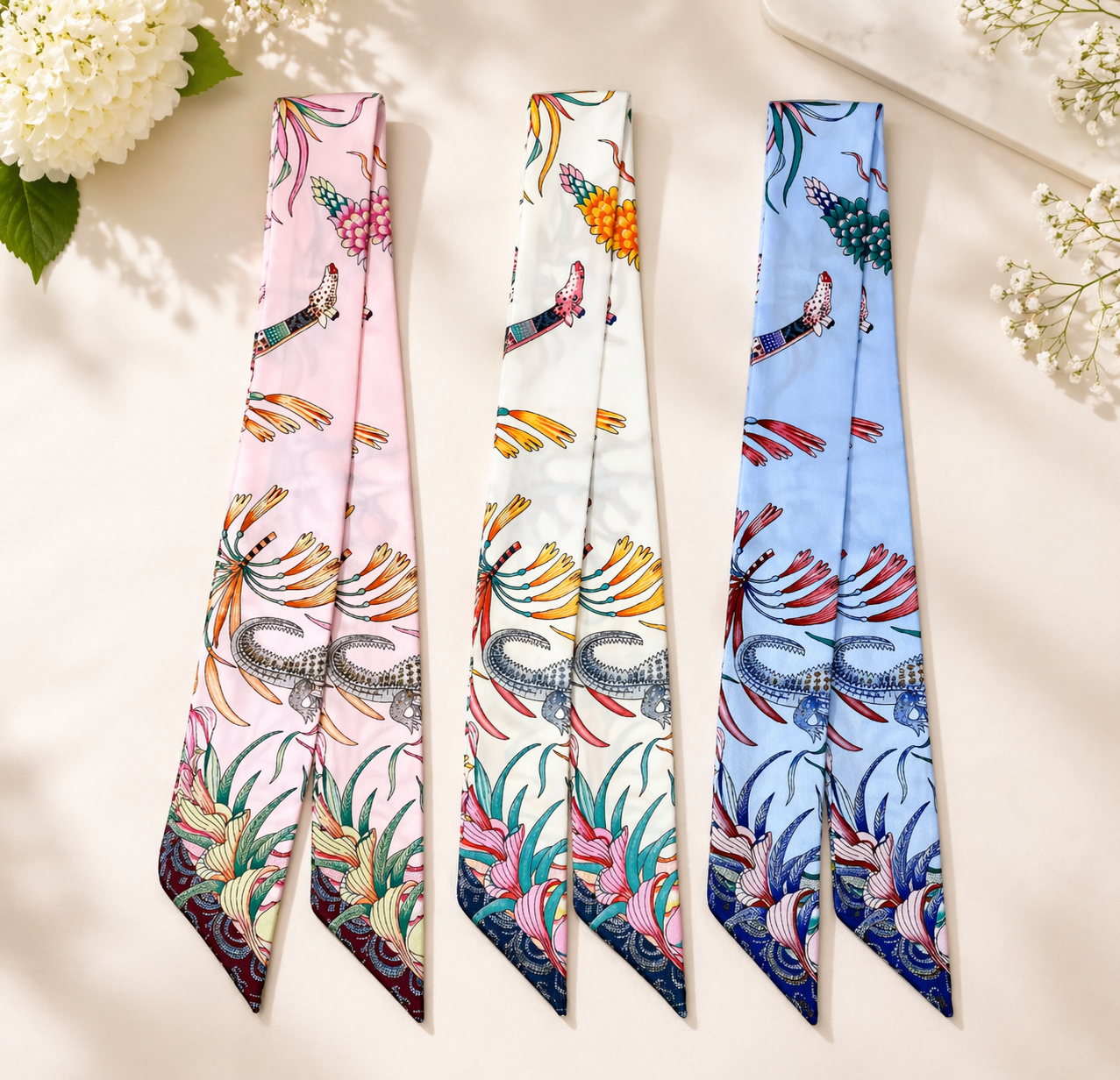 Crocodile and Elephant Mini Scarf