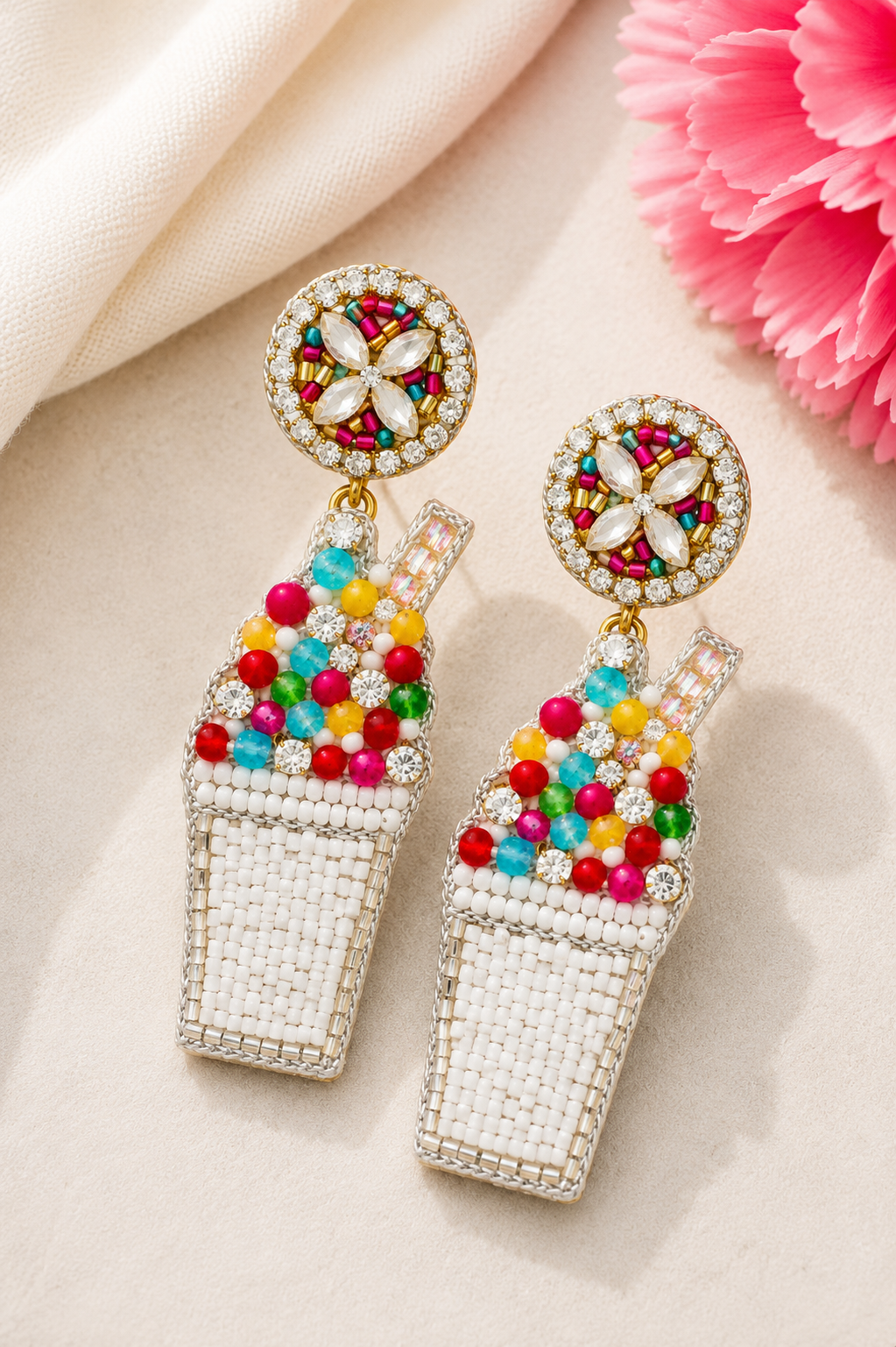 Snowball Dangle Earrings