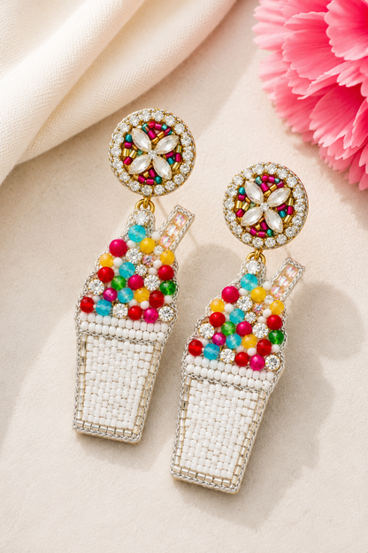 Snowball Dangle Earrings