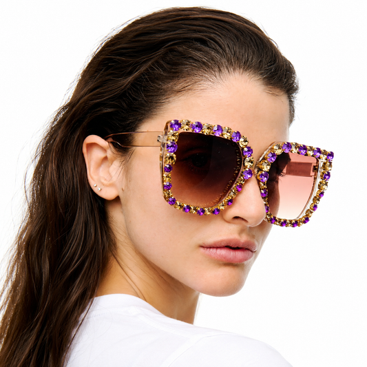 Purple and Gold Stone Sunglasses