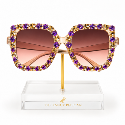 Purple and Gold Stone Sunglasses