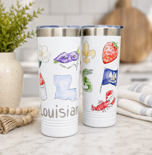 Louisiana Icons Skinny Tumbler