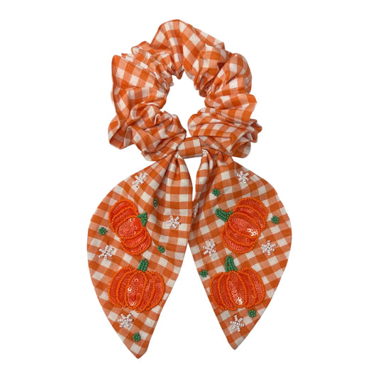 Plaid Pumpkin Scrunchie