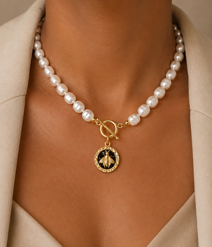 Bee Pearl Necklace