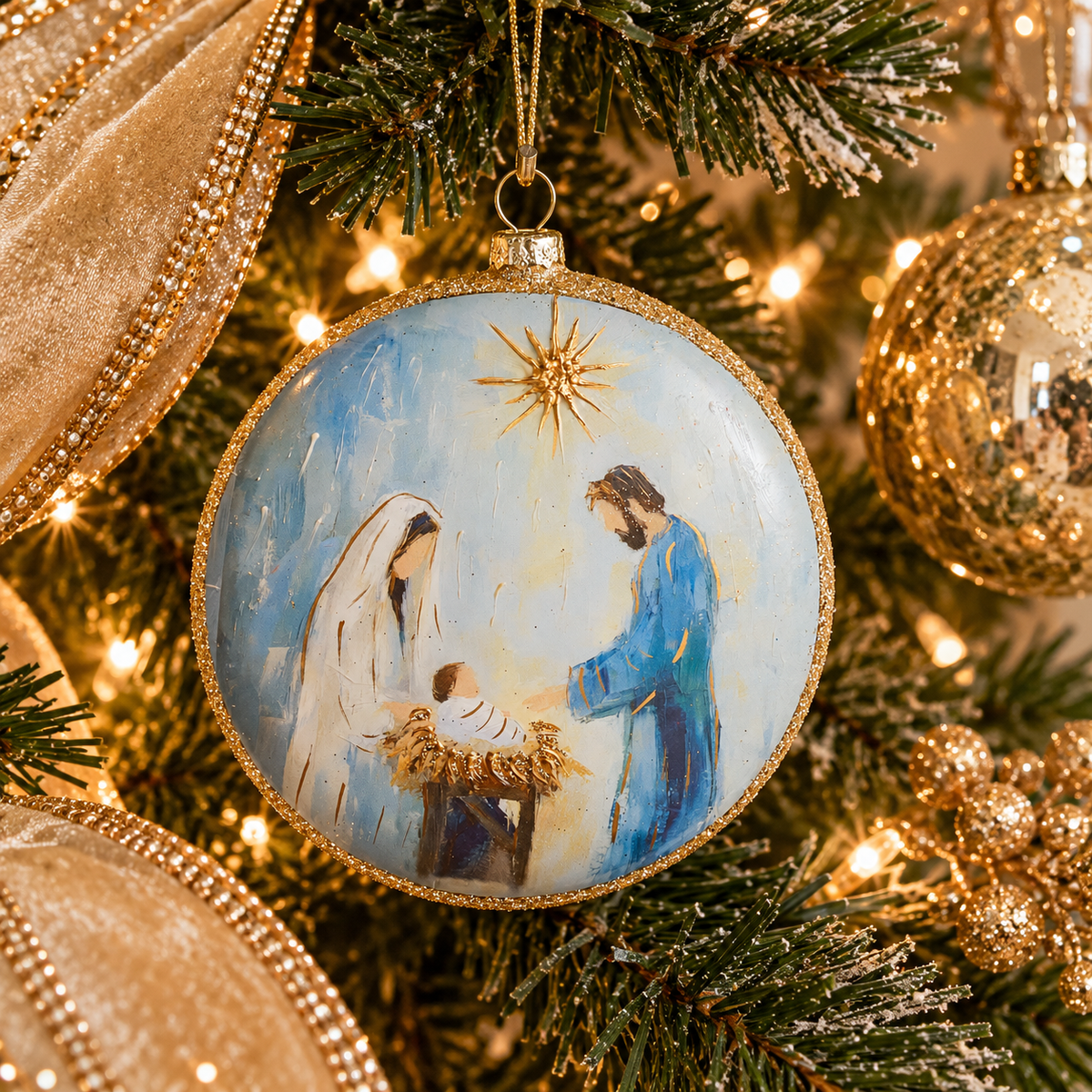 Blessed In Bethlehem Disc Ornament