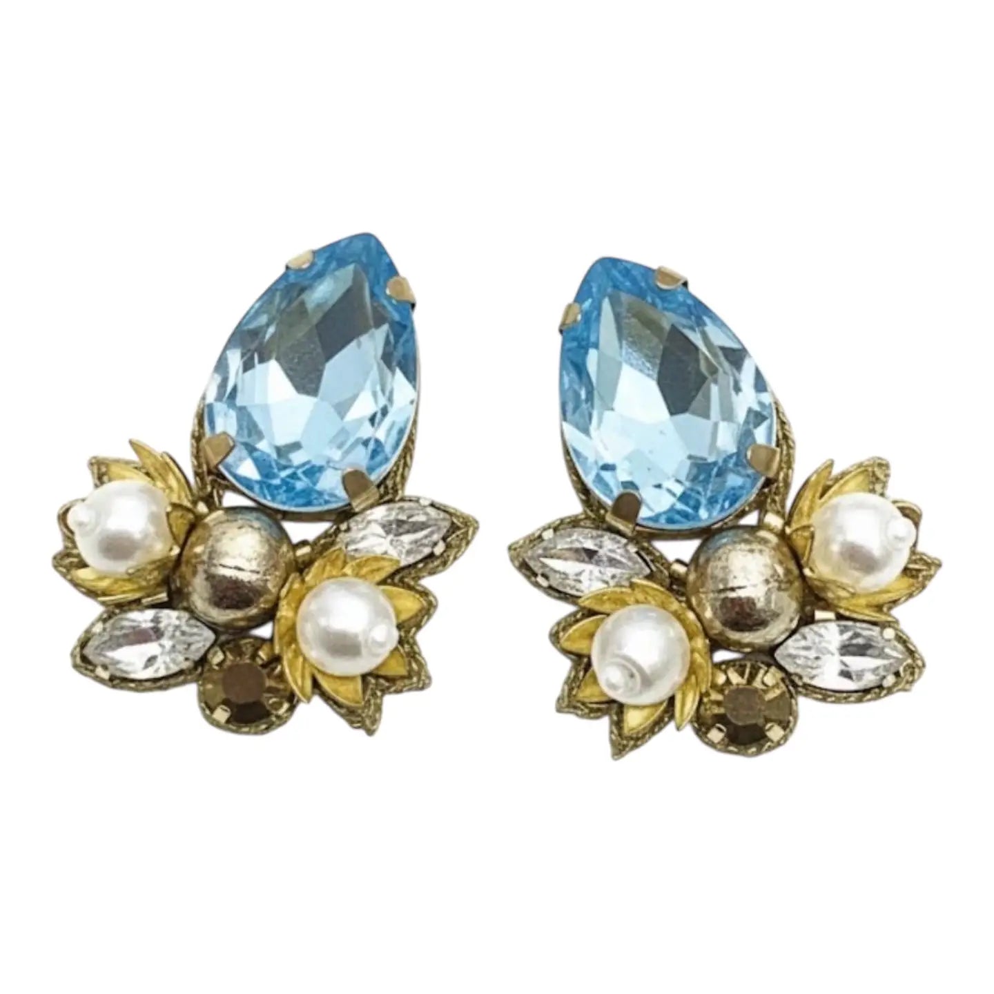Oval Pearl Burst Earrings
