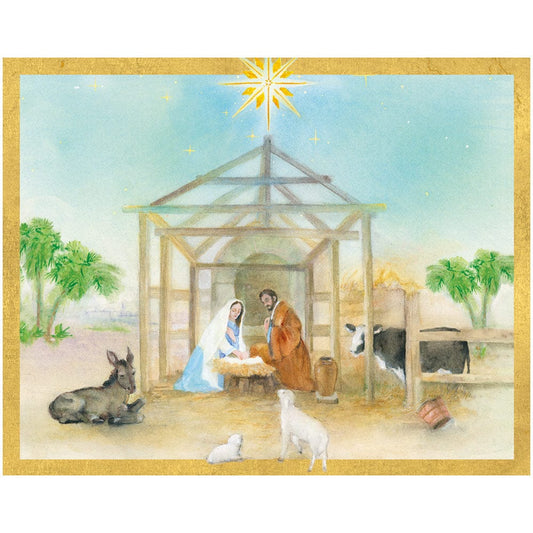 Peaceful Creche Petite Boxed Cards