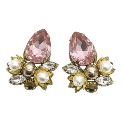 Oval Pearl Burst Earrings