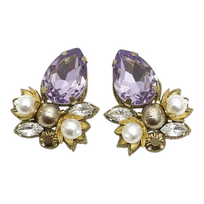 Oval Pearl Burst Earrings