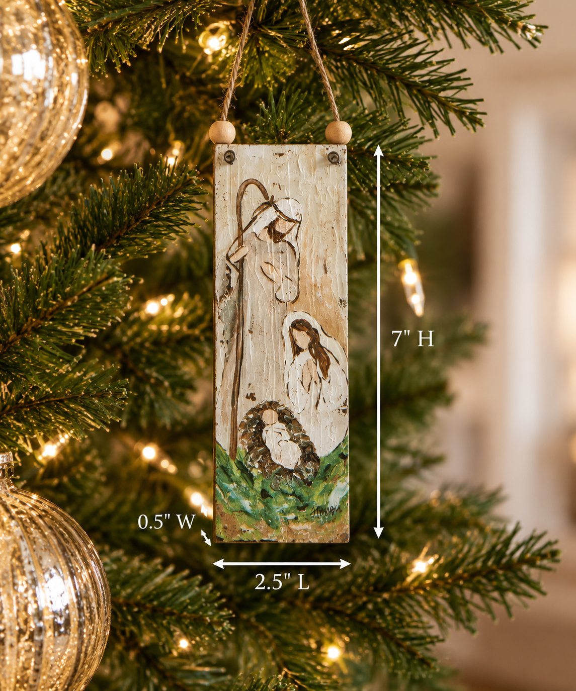 Holy Family Wooden Ornament