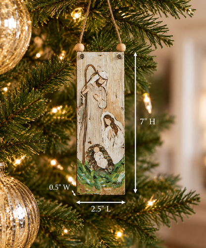 Holy Family Wooden Ornament