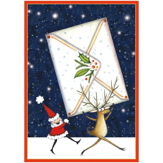 Santa And Reindeer Boxed Cards