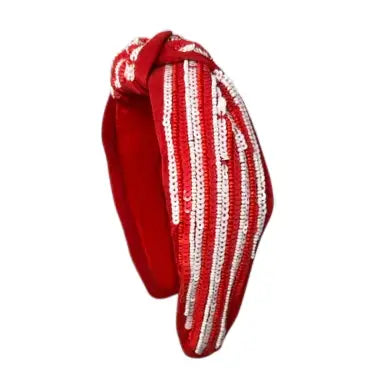 Sequin Stripe Red & White Headband