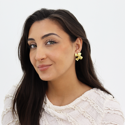 Twisted Bow Stud Earrings