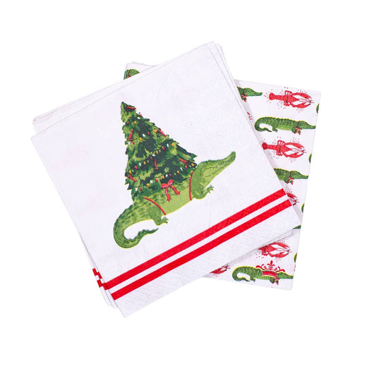 Gator Christmas Tree Cocktail Napkins