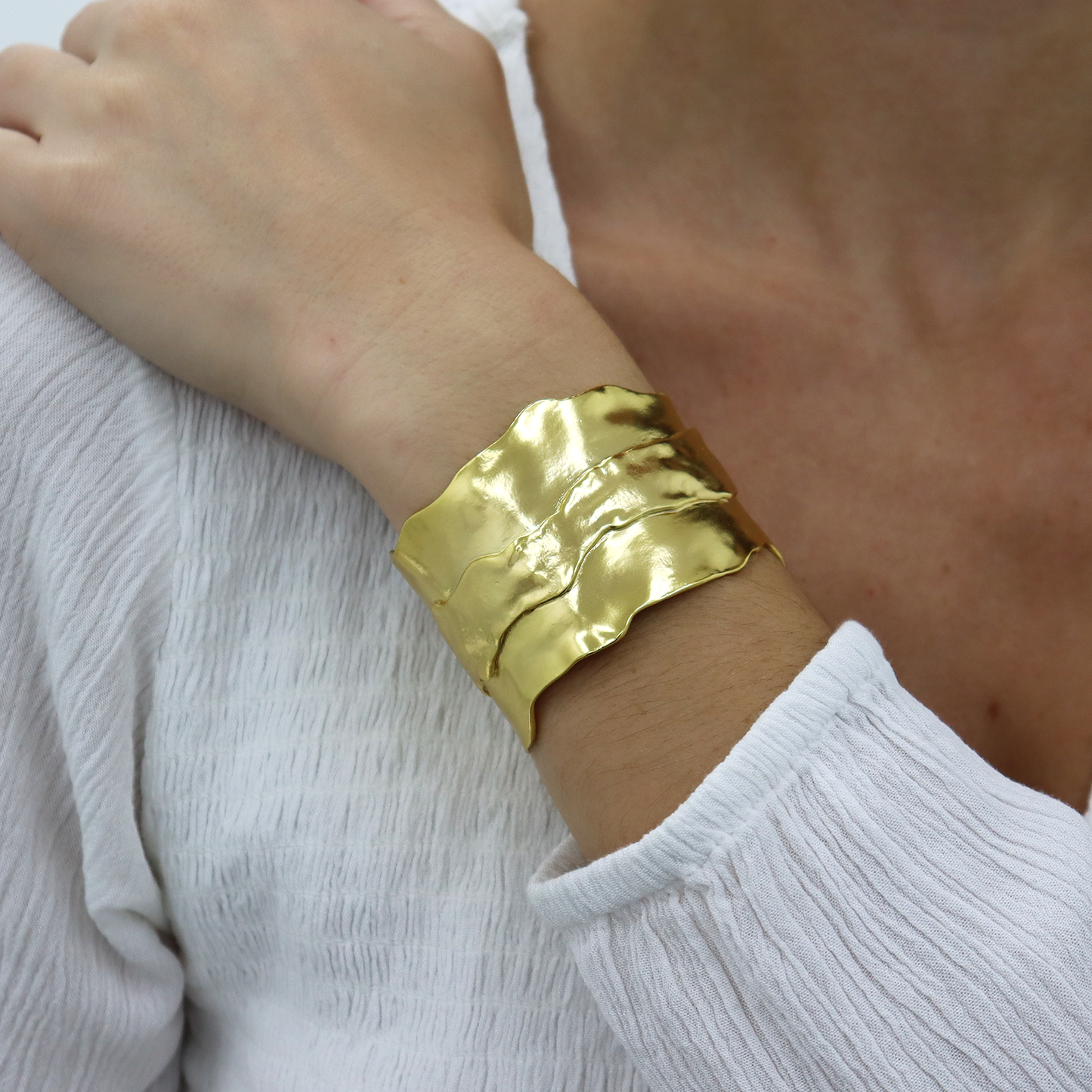 Parchment Texture Cuff Bracelet