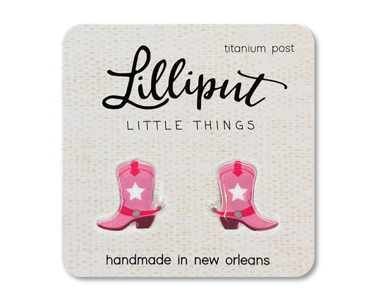 (Pre-Order) Pink Cowgirl Boot Earrings