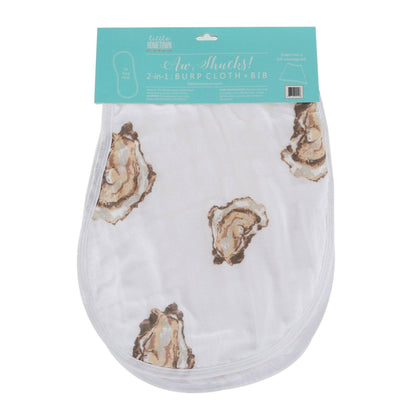 Aw Shucks! Oyster Baby Burp Cloth & Bib Combo