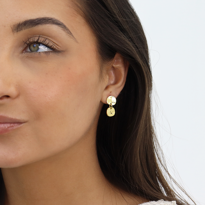 Medallion Disc Drop Earrings