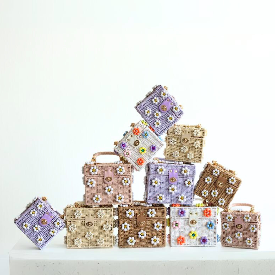 Wicker Bucket Daisy Purse