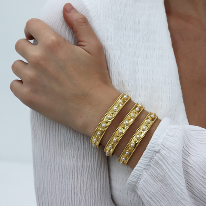 Dots & Pearls Cuff Bracelet