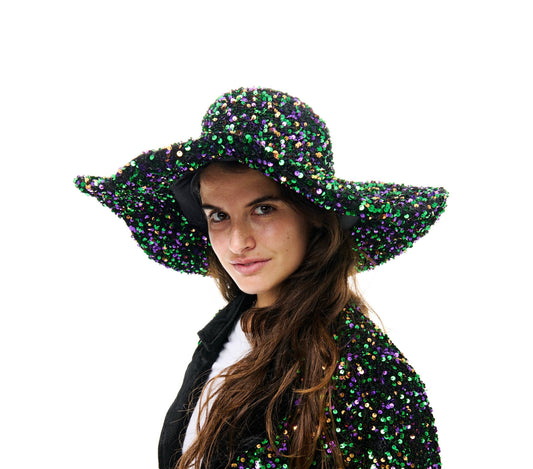 Mardi Gras Sequin Sun Hat