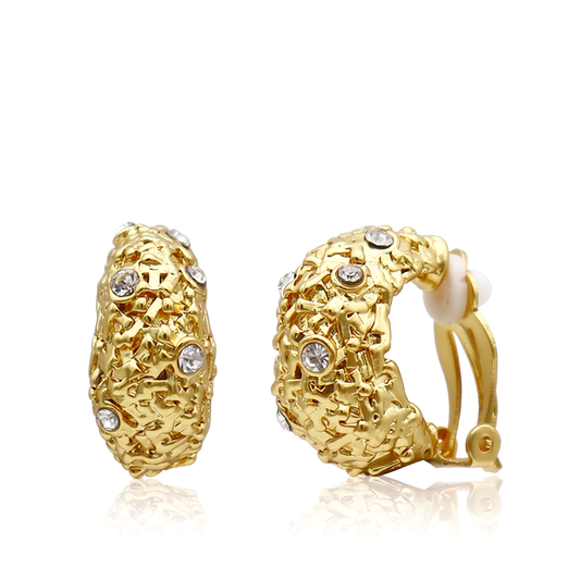Crystal Nest Clip-On Earrings