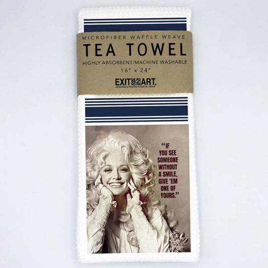 Dolly Parton Waffle Weave Tea Towel