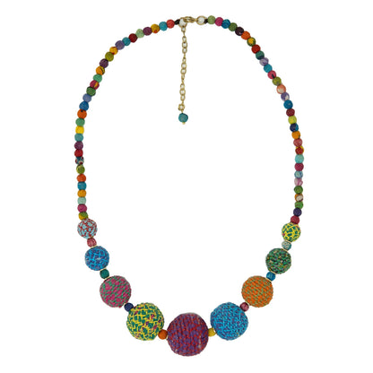 Threaded Kantha Graduated Necklace
