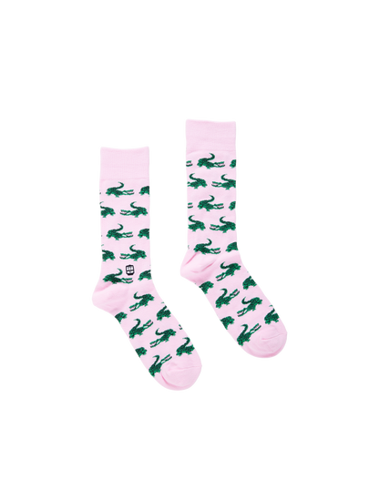 Pink Gator Socks by Bonfolk