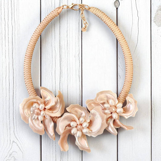 Coastal Shell Pearl Necklace