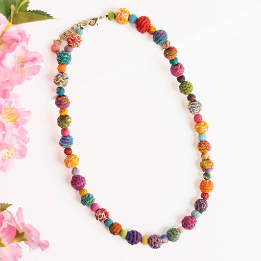 Threaded Kantha Classic Necklace