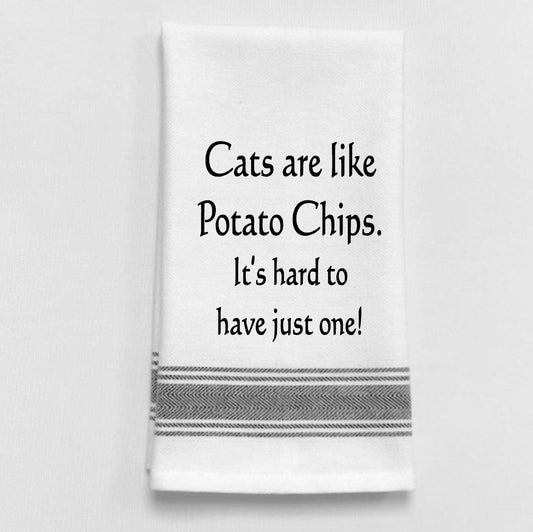 Cats Are Like Chips Tea Towel