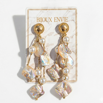Chunky Shell & Pearl Earrings